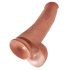 Kralj Cock 15 - divovski dildo (38 cm) - tamno prirodna boja