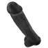 King Cock 15 - dildo s testisima i vakumskom čašom - crni 38 cm