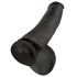 King Cock 15 - crna dilda s testisima i vakuumskom bazom (38cm)