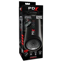 PDX Moto Blower - usisni, vibrirajući masturbator (crni)