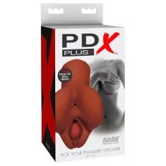   PDX Pick Your Pleasure - 2u1 realistični masturbator (smeđi)