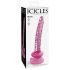 Icicles No. 86 - stakleni dildo s penisom - rozi
