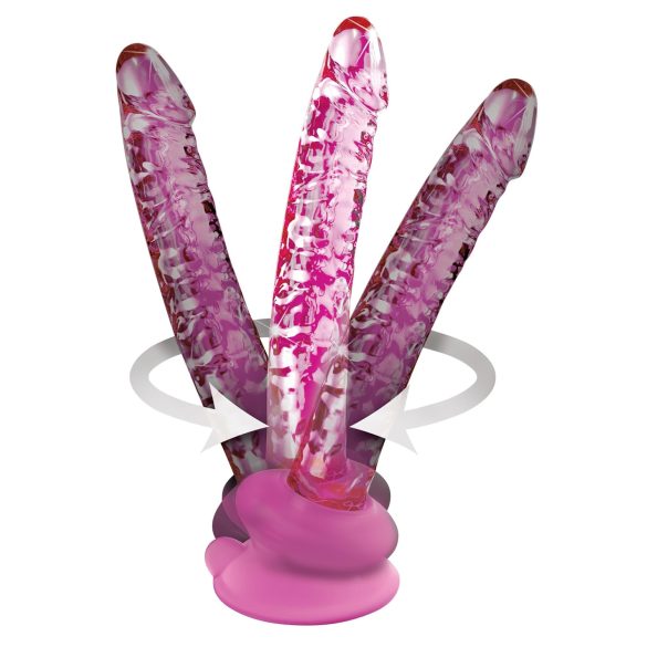 Icicles No. 86 - stakleni dildo s penisom - rozi
