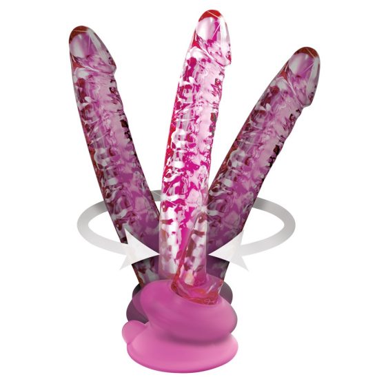 Icicles br. 86 - stakleni dildo s penisom (roza)