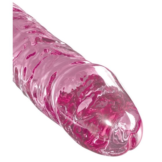 Icicles br. 86 - stakleni dildo s penisom (roza)