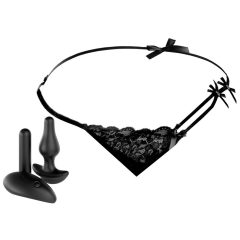   HOOKUP Bowtie Bikini - set vibrirajućih gaćica na baterije (crni)
