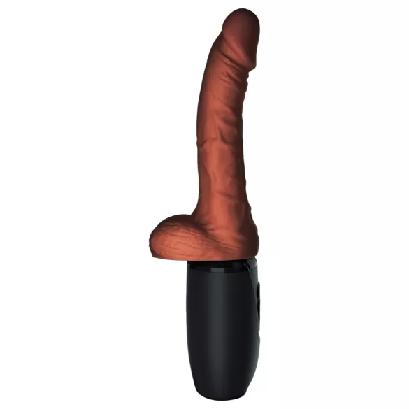 King Cock Plus 7,5 - realistični dildo s testisima i vibratorom - smeđa