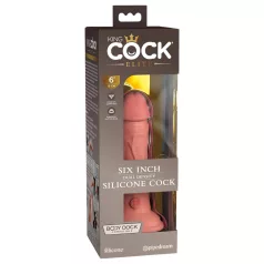   King Cock Elite 6 - realistični dildo s drškom i vakuum bazom - 15 cm - natur