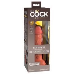 King Cock Elite 6 - realistični dildo (15 cm) - tamni