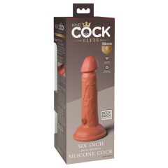 King Cock Elite 6 - realistični dildo (15 cm) - tamni