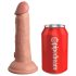 King Cock Elite 6 - vibrator s vakuumskim postoljem (15cm) - prirodni