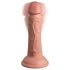 King Cock Elite 6 - vibrator s vakuumskim postoljem (15cm) - prirodni