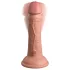 King Cock Elite - realistični vibrator s vakuumskom bazom 15 cm - prirodna boja