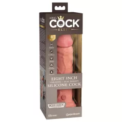   King Cock Elite - Vibrator s vakuumskom čašom - 20 cm - natur