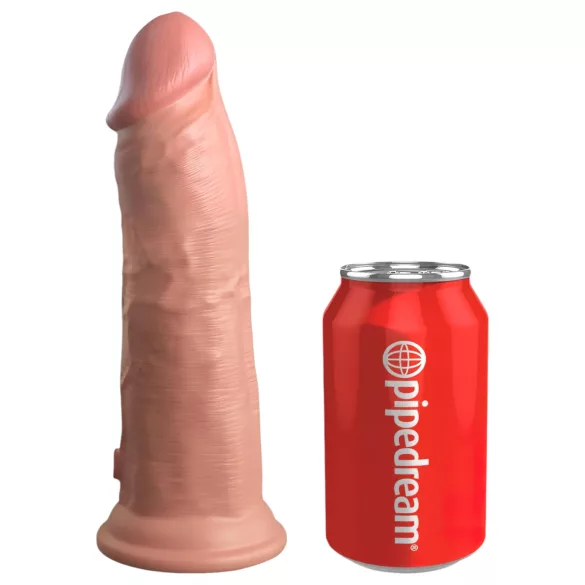 King Cock Elite - Vibrator s vakuumskom čašom - 20 cm - natur