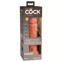 King Cock Elite 8 - realistični vibrator 20cm - tamna boja