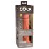 King Cock Elite 8 - realistični vibrator 20 cm (tamna prirodna boja)