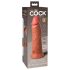 King Cock Elite 8 - realistični vibrator 20 cm (tamna prirodna boja)