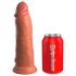 King Cock Elite 8 - realistični vibrator 20 cm (tamna prirodna boja)