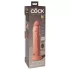 King Cock Elite 9 - realistični vibrator s vakuumskom čašom 23 cm - bež
