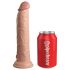 King Cock Elite 9 - vibrator s vakumskim postoljem 23cm - prirodni