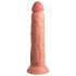 King Cock Elite 9 - vibrator s vakumskim postoljem 23cm - prirodni