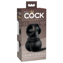   King Cock Elite Crown Jewels - skrotum, jastučić za penis (crni)