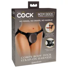 King Cock Elite - strap-on dildo s remenom - udoban, smeđa