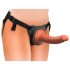 King Cock Elite Comfy - udobni strap-on s remenom (tamna prirodna boja)