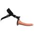 King Cock Elite Comfy - udobni strap-on s remenom (tamna prirodna boja)