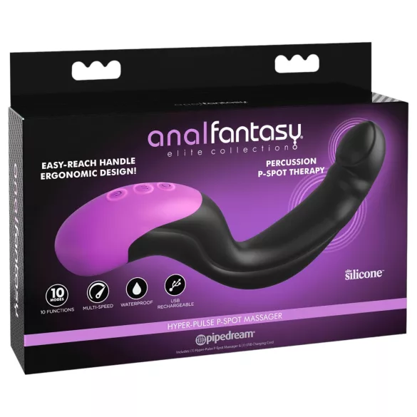 Anal Fantasy - vibrator za prostatu s pulsiranjem - crni