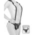 Body Dock - crni strap-on gaćice s naramenicama