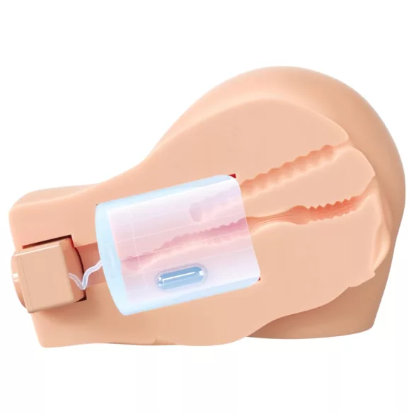 PDX Elite - usisni, vibrirajući 2-u-1 masturbator (naturalan)