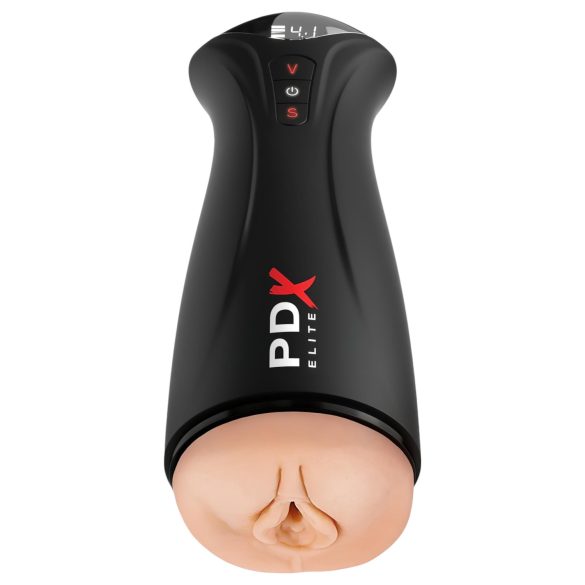 PDX Elite - usisni, vibrirajući masturbator (crni)
