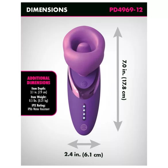 Pipedream - Fantasy For Her - lizajući vibrirajući stimulator s usisavanjem (ljubičasti)