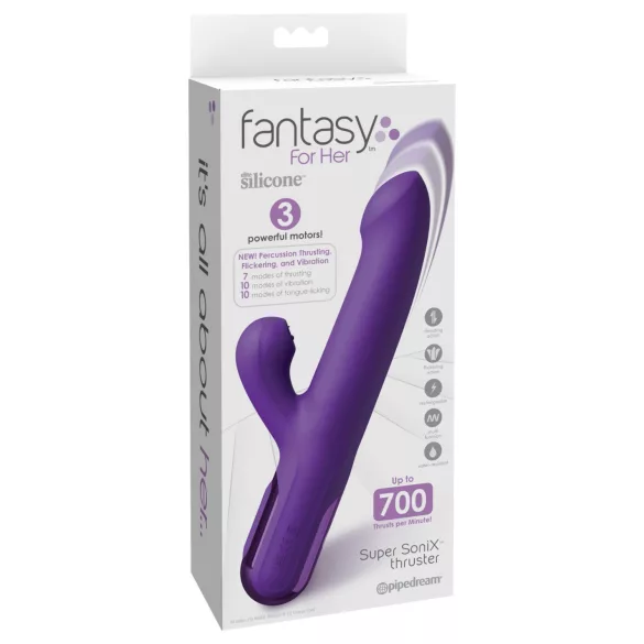 Fantasy For Her - 2u1 vibrator s funkcijom thrustanja i stimulator klitorisa