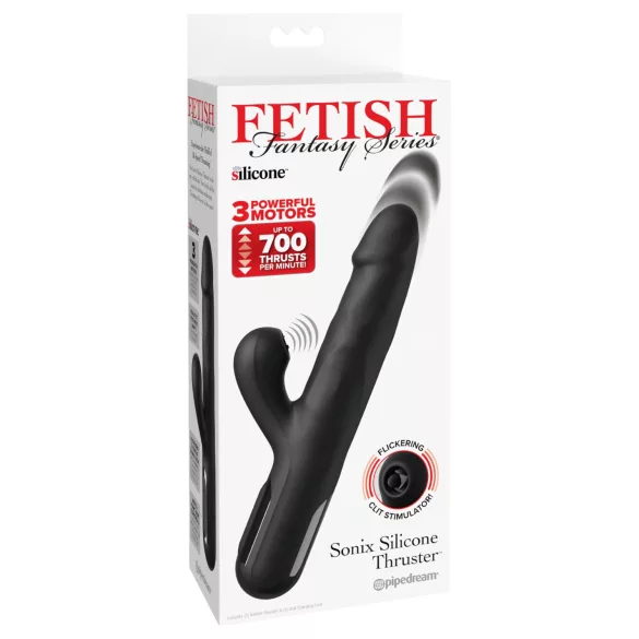 Fetish - vibrator s 3 motora s funkcijom penetracije - crni