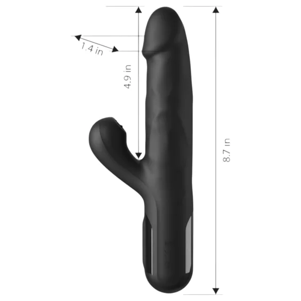 Fetish - vibrator s 3 motora s funkcijom penetracije - crni