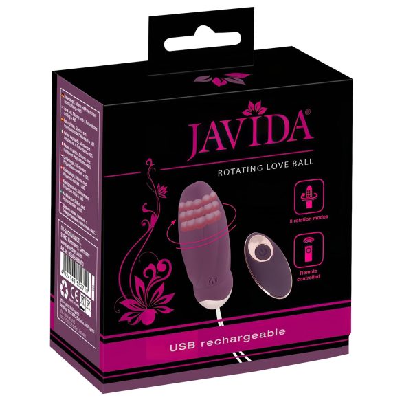 Javida - Rotirajuće vibrirajuće jaje s kuglicama na daljinski (ljubičasto)