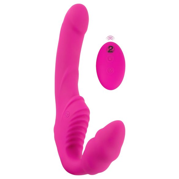 Strepless Strap-On - podesivi vibrator (ružičasti)