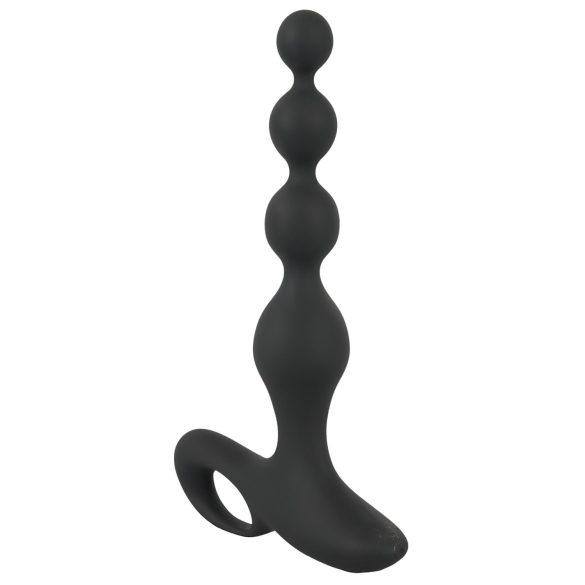 Crna svila - analni vibrator s perlicama (crni)
