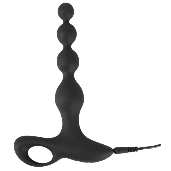 Black Velvets - analni vibrator s perlicama - crni