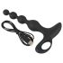 Crna svila - analni vibrator s perlicama (crni)