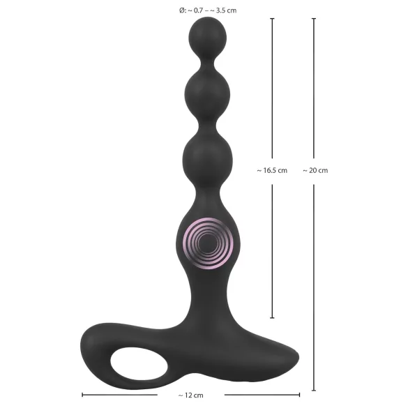 Black Velvets - analni vibrator s perlicama - crni