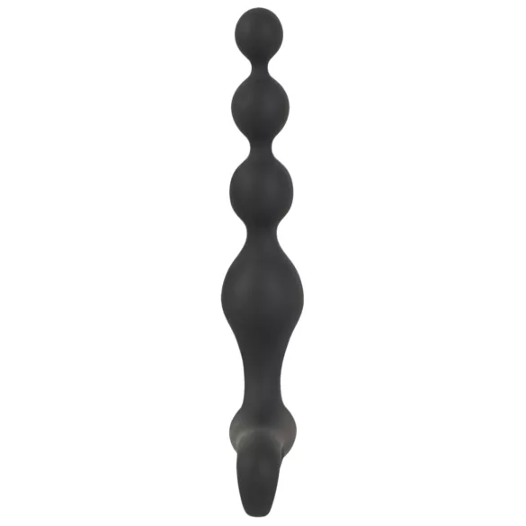 Black Velvets - analni vibrator s perlicama - crni