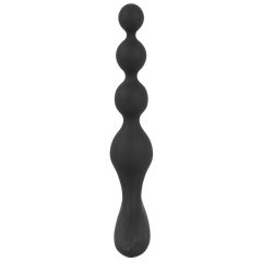   Black Velvet - vodootporan analni vibrator s kuglicama na baterije (crni)