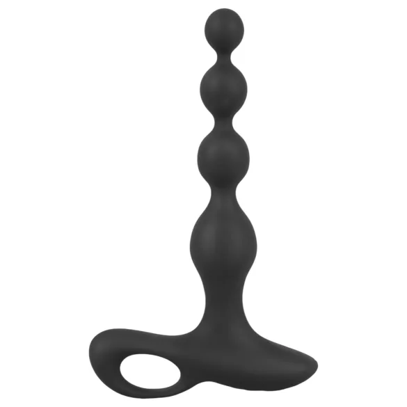 Black Velvets - analni vibrator s perlicama - crni