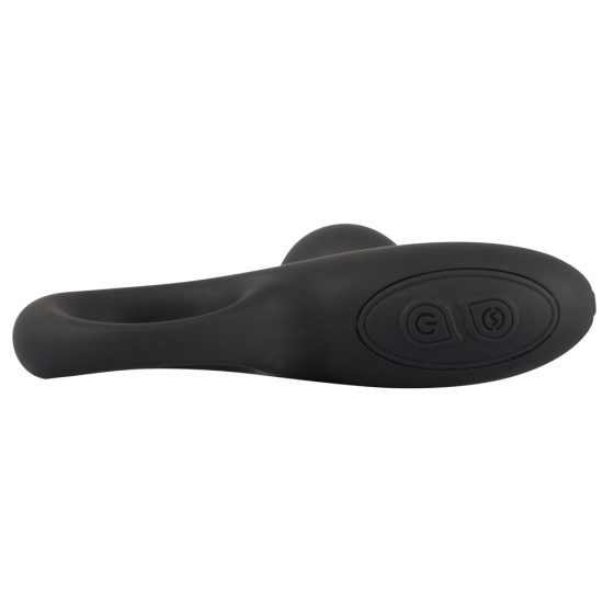 Black Velvet - vodootporan analni vibrator s kuglicama na baterije (crni)