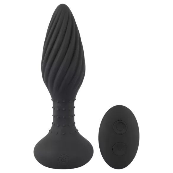 ANOS - analni vibrator s rotirajućim perlicama - crni