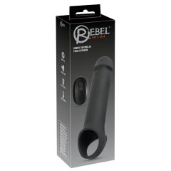 Rebel - omotač penisa s radio vibracijom na baterije (crni)
